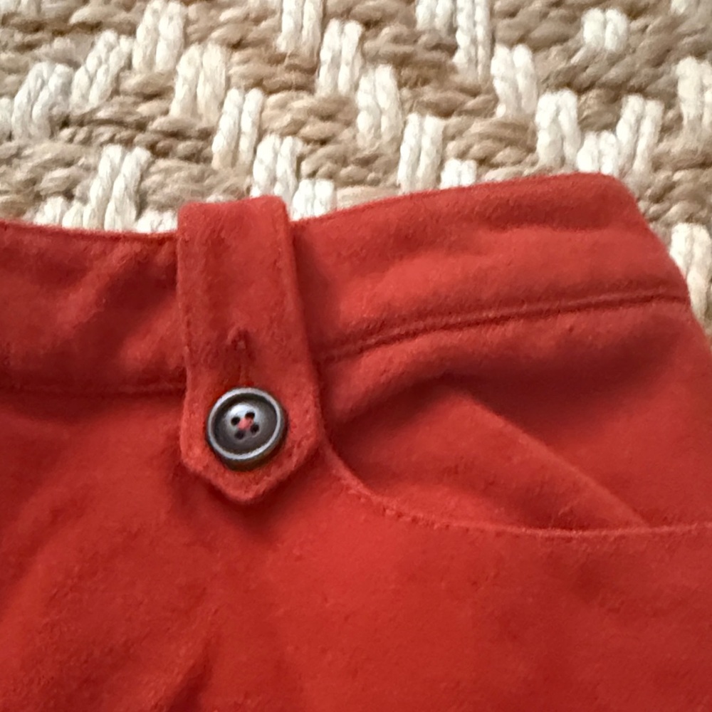 Boden Red Mini Skirt with Buttoned Waist Tabs - Picture 2 of 6